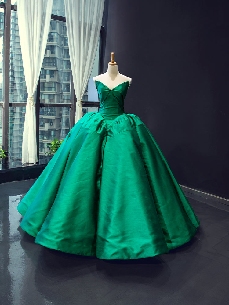 Luxury Model Green V Neck Sleeveless Ball Gown Prom Quinceanera Dress 66858