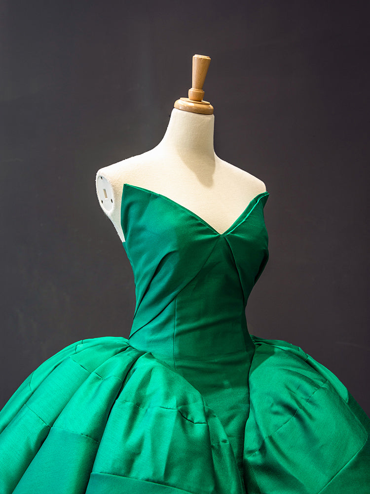 Luxury Model Green V Neck Sleeveless Ball Gown Prom Quinceanera Dress 66858