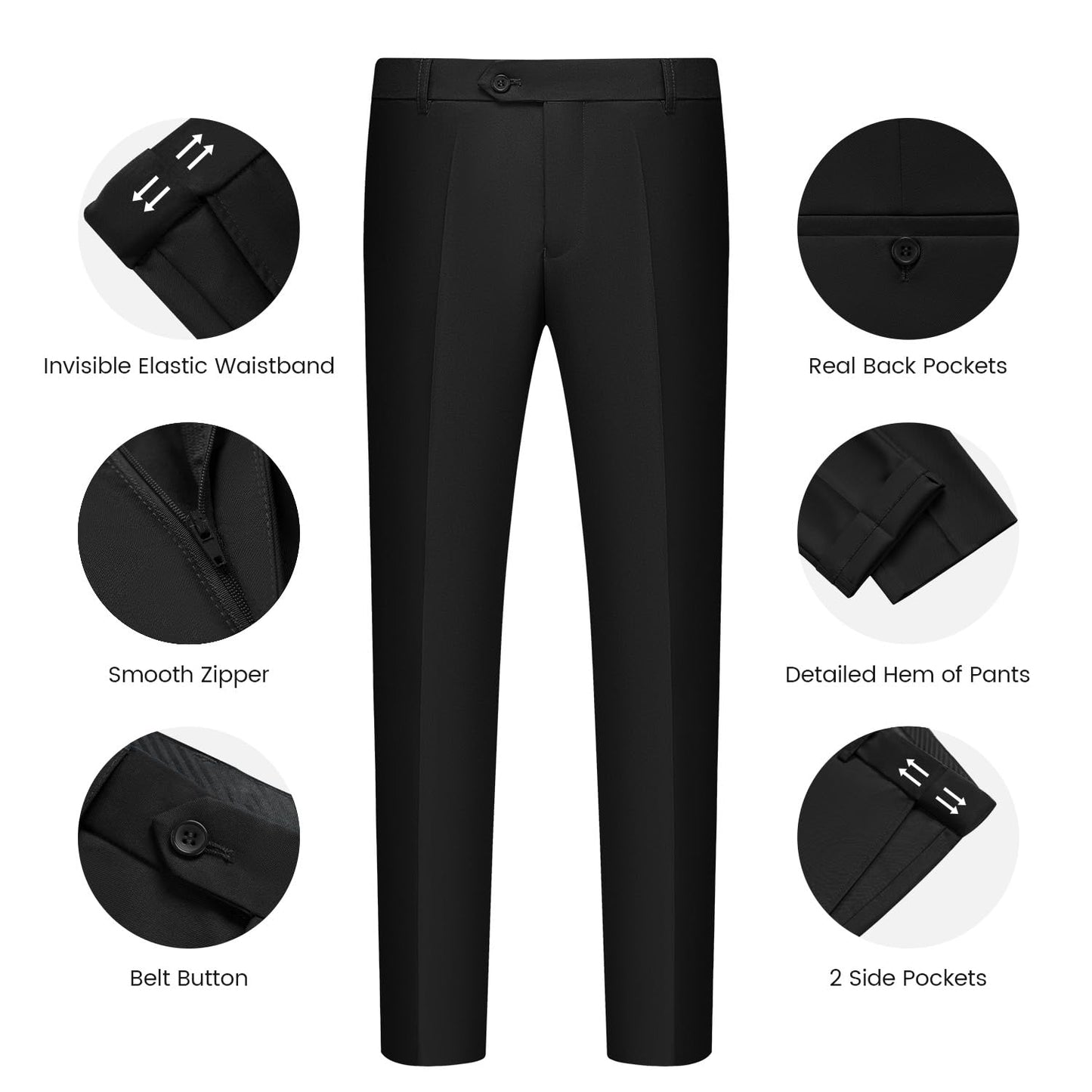 Men’s Slim Fit Suit One Button 3-Piece Blazer Dress Business Wedding Party Jacket Vest & Pant