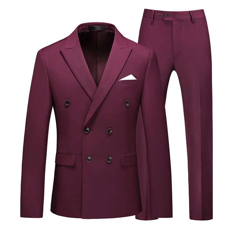 Men's 2 Piece Double Breasted Suit Slim Fit Tuxedo Blazer and Pants for Wedding Prom Homecoming