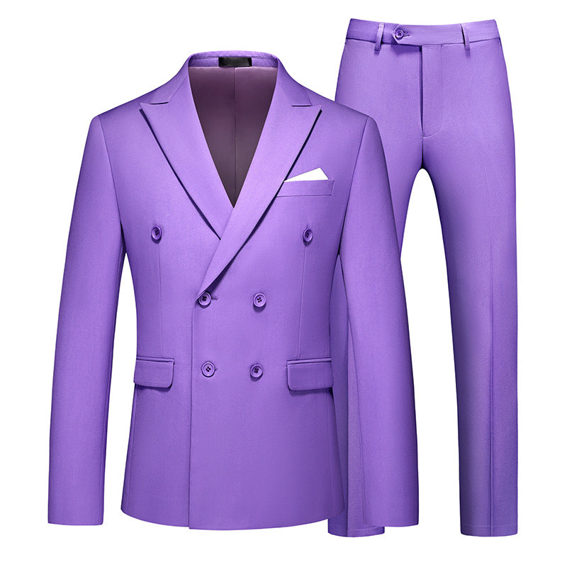 Men's 2 Piece Double Breasted Suit Slim Fit Tuxedo Blazer and Pants for Wedding Prom Homecoming