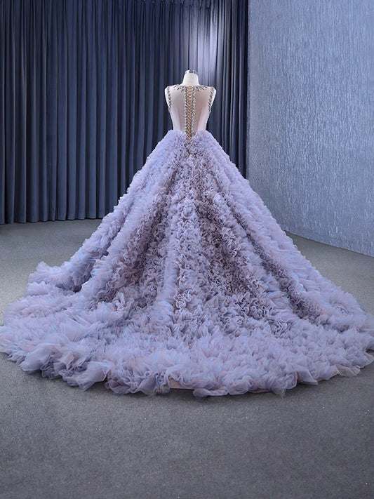 Luxury Model Light Purple Ball Gown Prom Dress 222115