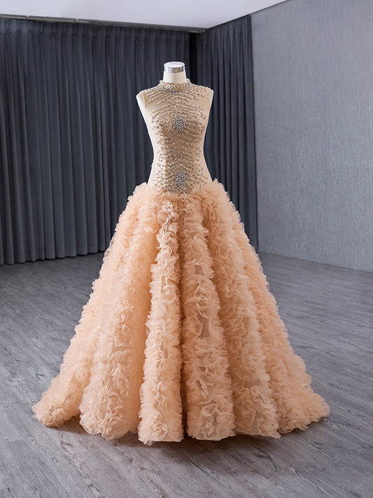 Luxury Model Sleeveless Beading Long Mermaid Formal Prom Dress Evening Gown 241015
