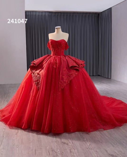 Luxury Model Red Ball Gown Prom Dress Quinceanera Dress 241047