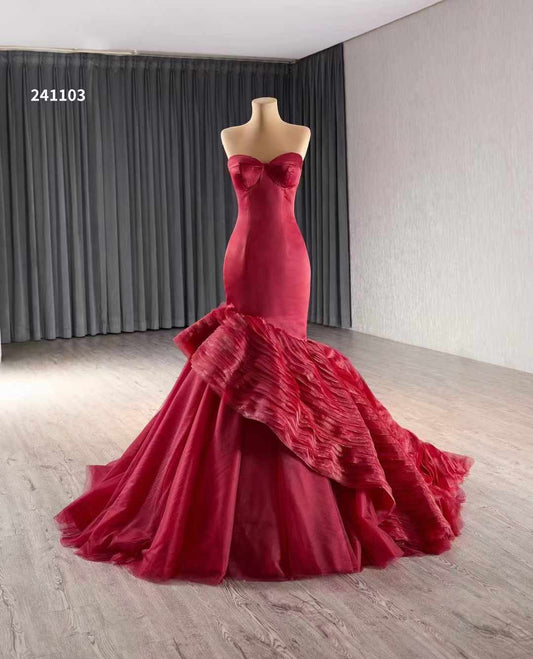 Luxury Model Sexy Sleeveless Flormal Evening Dress 241103