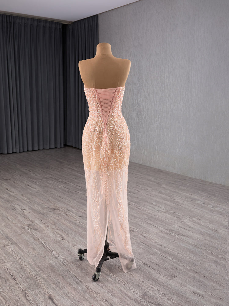 Luxury Model Beading Mermaid Detachable Strain Formal Evening Dress Prom Gown 241114