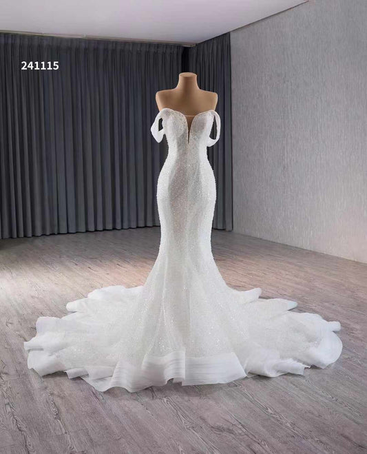 Luxury Model Beading Mermaid Wedding Dresses Two Style Sleeveless Bridal Dress 241115