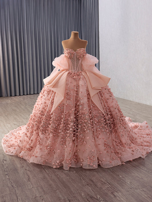 Luxury Model Sweetheart Sleeveless Flower Ball Gown Quinceanera Dress 251020
