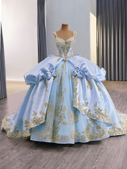 Luxury Model Sweetheart Sleeveless Flower Ball Gown Quinceanera Dress 251023