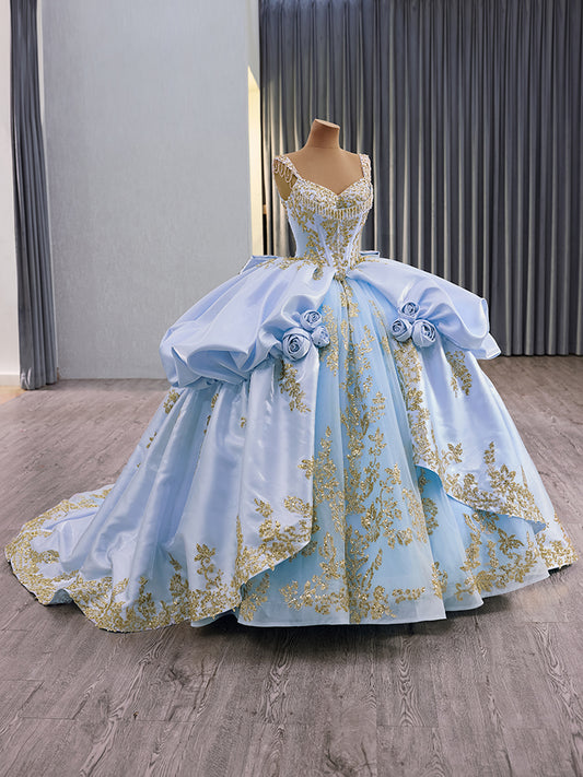 Luxury Model Sweetheart Sleeveless Flower Ball Gown Quinceanera Dress 251023