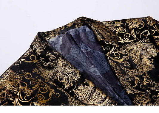 Men’s Blazer Fashion Floral Casual Sports Coat Slim Fit Suit Jacket For Wedding Porm Homecoming Party