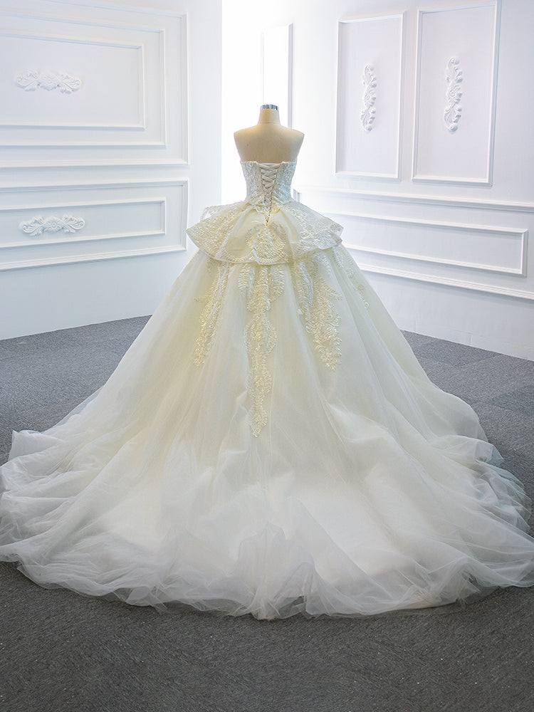 Luksa Modelo Senmanika Lace Ball-Robo Edziĝa Robo 66707 