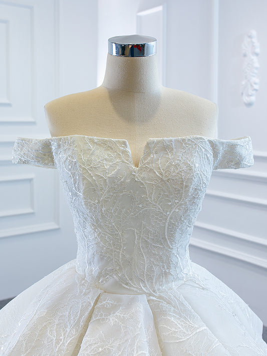 Luxury Model Sleeveless Long Ball Gown Wedding Dress 66755
