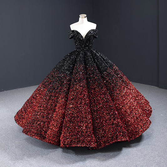 Luxury Model Sequin Sweetheart Neck Ball Gown Quinceanera Dress 66991