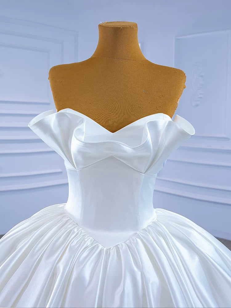Luxury Model Ball Gown Sleeveless Stain Long Wedding Dresses 67349