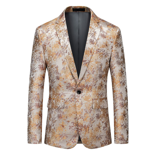 Men’s Blazer Fashion Floral Casual Sports Coat Slim Fit Suit Jacket For Wedding Porm Homecoming Party