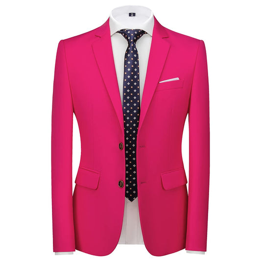 Mens Suits Slim Fit 2 Piece Formal Two Button Single Breasted Tuxedo for Men Wedding Casual Business Jacket Pants