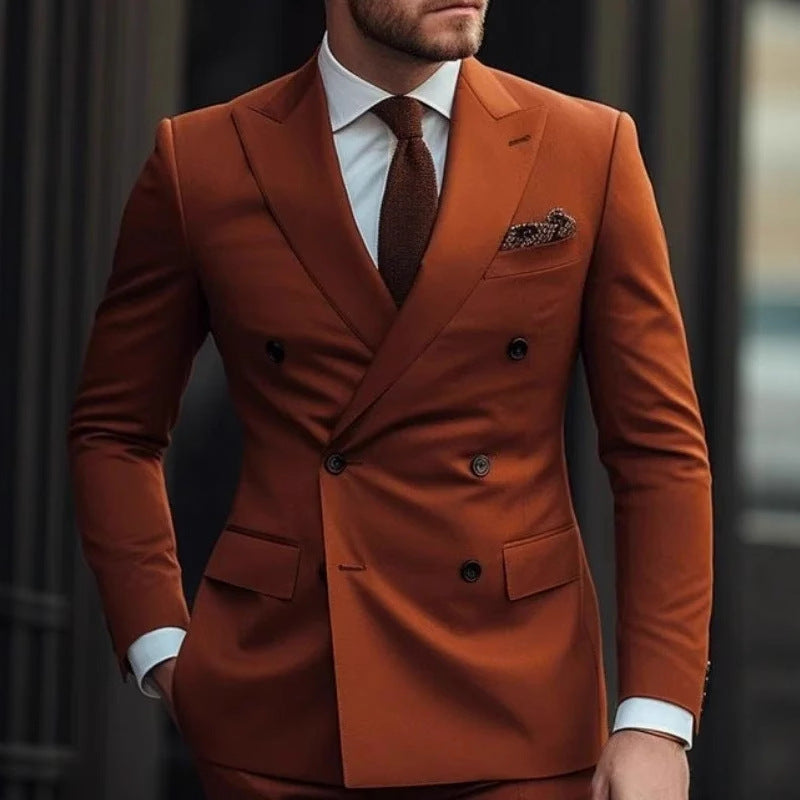 2 Piece Double Breasted Suit Men Slim Fit Mens Double Breasted Blazer Pants Sets Wedding Prom Homecoming Suit