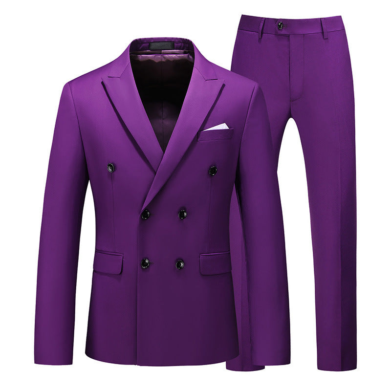 Men's 2 Piece Double Breasted Suit Slim Fit Tuxedo Blazer and Pants for Wedding Prom Homecoming