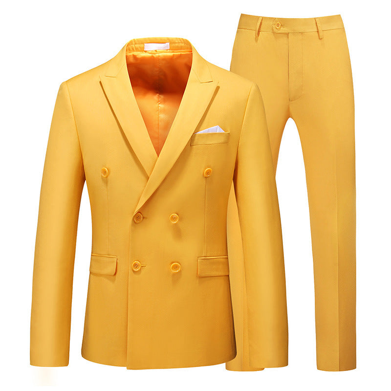 Men's 2 Piece Double Breasted Suit Slim Fit Tuxedo Blazer and Pants for Wedding Prom Homecoming