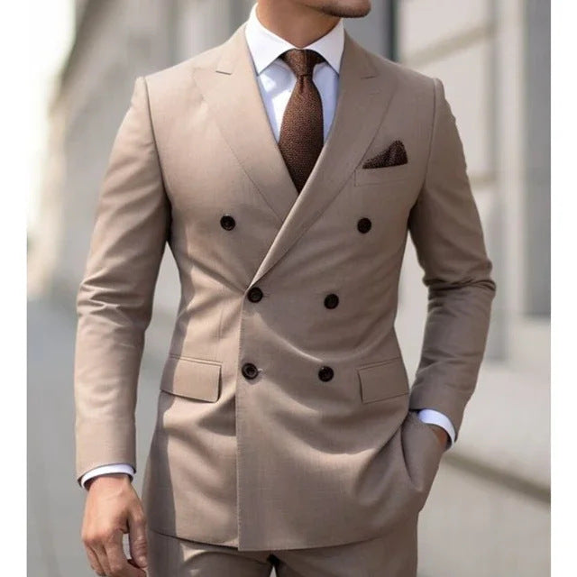 2 Piece Double Breasted Suit Men Slim Fit Mens Double Breasted Blazer Pants Sets Wedding Prom Homecoming Suit