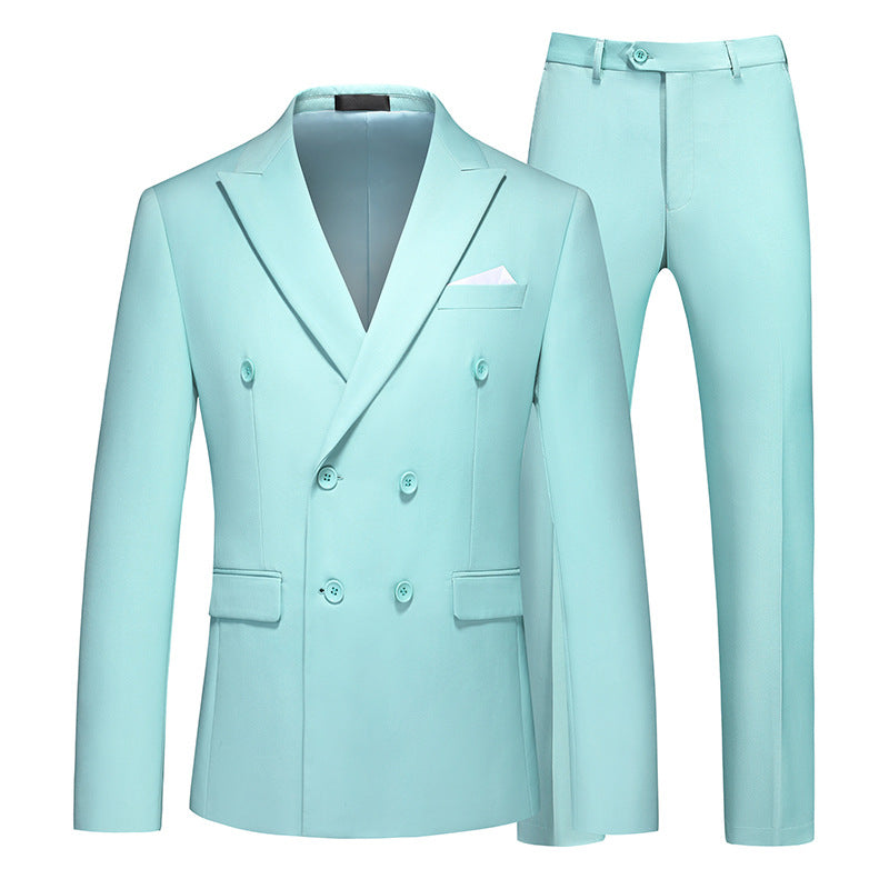 Men's 2 Piece Double Breasted Suit Slim Fit Tuxedo Blazer and Pants for Wedding Prom Homecoming