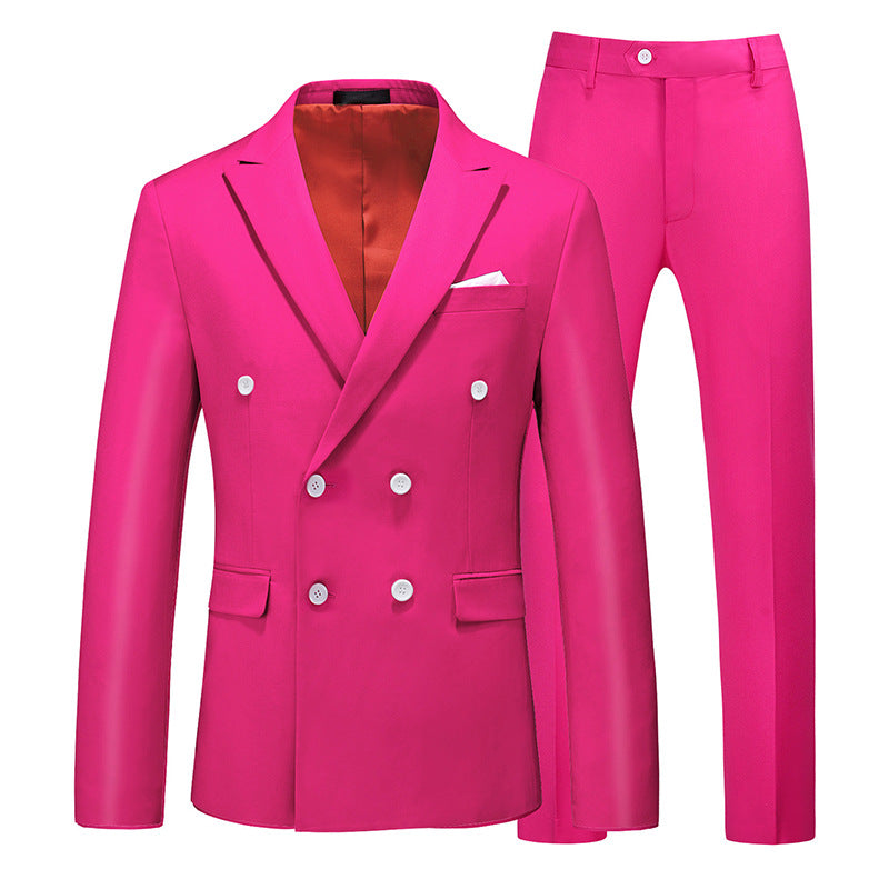 Men's 2 Piece Double Breasted Suit Slim Fit Tuxedo Blazer and Pants for Wedding Prom Homecoming