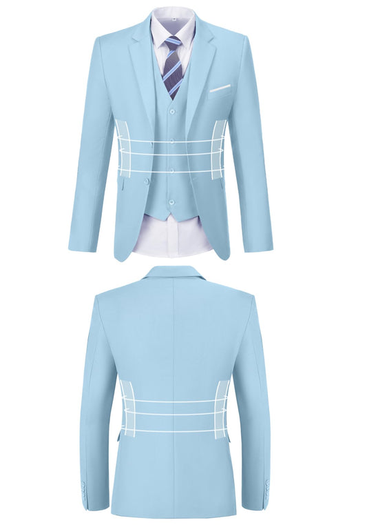Men Suit 3 Pieces Slim Fit, Groomsmen Business Jacket Vest Pant with Tie 2 Buttons Prom Tuxedo For Wedding Porm Homecoming Party